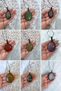 Products: Handmade Macrame Crystal Necklace CrystalizedQuartz