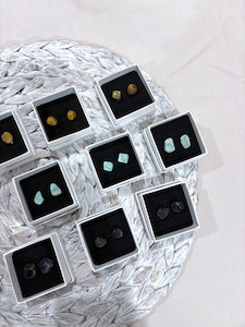 Crystal Gemstone Stud Earrings CrystalizedQuartz