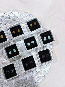 Products: Crystal Gemstone Stud Earrings Crystalized Quartz