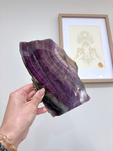 Products: Rainbow Fluorite Slice CrystalizedQuartz