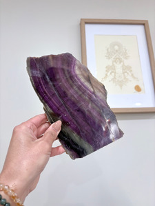 Products: Rainbow Fluorite Slice Crystalized Quartz