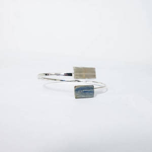 Selenite & Kyanite Cuff Bracelet