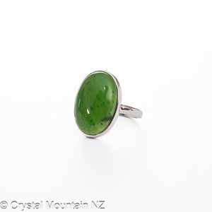 Nephrite Jade Ring - Silver