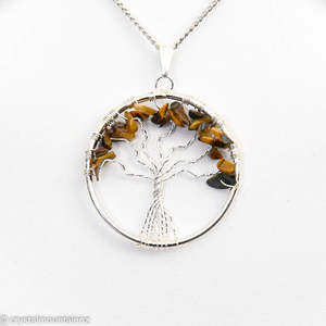 Trees: Pendant Tree of Life Tigers Eye