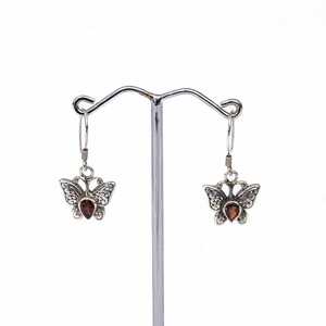 Garnet Silver Earrings