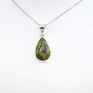 Serpentine & Stichtite (Atlantisite) Pendant - Silver
