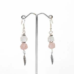 Clear Quartz & Rose Quartz Earrings