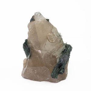 Products: Green Tourmaline on Smoky Quartz point Specimen