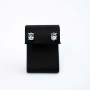 Blue Topaz Studs- Silver