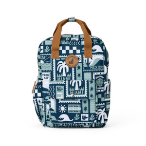 Bags Accessories: MINI BACKPACK Blue Postcards