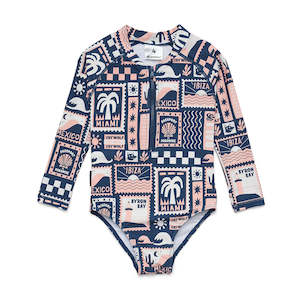 Swimwear: LONG SLEEVE SWIMSUIT Blush Postcards