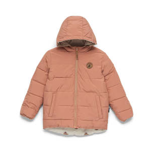 Reversible Eco Puffer Terracotta Wolf