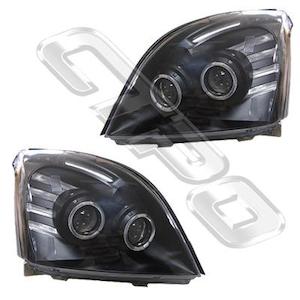 Toyota Prado Kzj120 Kzj150 2003 09: 8136194-94PG - HEADLAMP SET - L&R - ANGEL EYES - BLACK - TO SUIT TOYOTA PRADO KZJ120 2003-