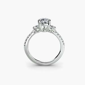 Three-Stone Ring with Pavé Band 5