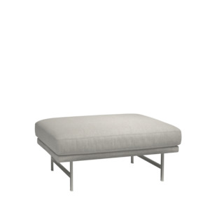 Ottomans: Lissoni Pouf - 90cm Matt Stainless Steel