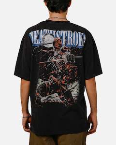 SS-Tees: Goat Crew X DC Deathstroke Vintage T-Shirt Black Acidwash