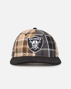 Headwear 950 High Crown: New Era Las Vegas Raiders 'Multi Panel Plaid' 9FIFTY High Crown Strapback Plaid