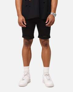 Mens Bottoms Denim Shorts: Saint Morta Dynasty Thrash V2 Denim Shorts Jet Black