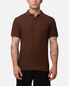 Saint Morta Waffle Polo Shirt Chocolate Brown
