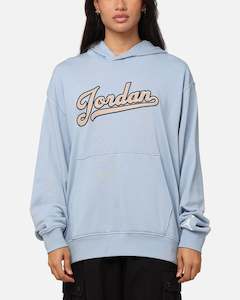Womens Jordan: Jordan Flight MVP Fleece Pullover Hoodie Blue Grey