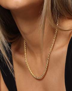 House Of Auric Rope 4mm 18" Chain 18k Gold Vermeil