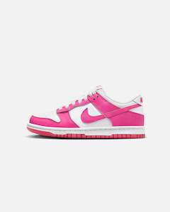Nike Kids' Dunk Low (GS) White/Laser Fuchsia