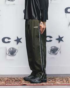 Mens Carre Bottoms Jogger: Carre Rally Panelled Nylon Joggers Khaki