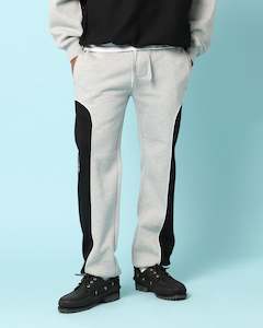 Mens Carre Bottoms Trackpant: Carré Paris Dice Club Panelled Sweatpants Grey Marle/Black