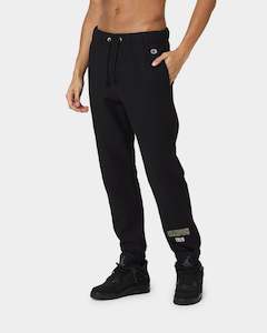 Mens Champion Bottoms Jogger: Champion Reverse Weave Collegiate Joggers Black/Gold