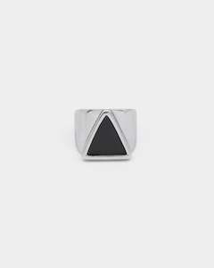 Dead Studios Men's Tri Stone Ring Stainless Steel/Black