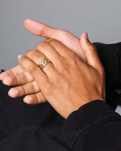 Mens Accessories Ring: NXS Viper Ring Gold