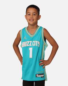 Gifts For Kids: Nike Kids' Charlotte Hornets LaMelo Ball City Edition 2023/24 Swingman Jersey Rapid Teal