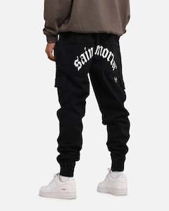 Mens Saint Morta Bottoms Jogger: Saint Morta Gothic Cargo Joggers Black Shadow