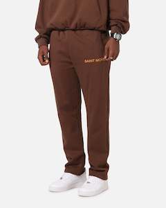 Mens Saint Morta Bottoms Trackpant: Saint Morta Sacred Script Track Pants Brown