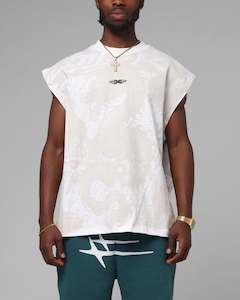 Mens Tops Muscle Tees: Loiter Sketch Book Muscle T-Shirt White