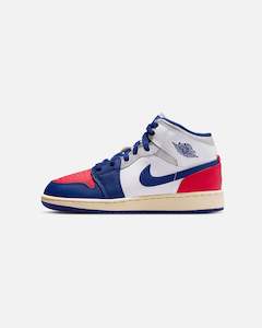 Jordan Kids' Air Jordan 1 Mid (GS) White/Royal