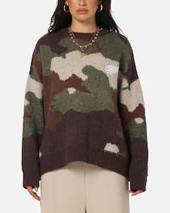 Knitwear: Carre Camo Brushed Sweater Woodland Camo