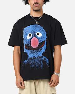 Mens American Thrift: American Thrift X Sesame Street Grover Grail Heavy T-Shirt Black