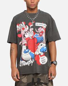 American Thrift X Nickelodeon Ren And Stimpy Heavy T-Shirt Black Wash