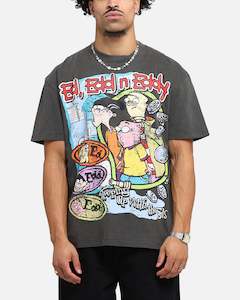 Mens American Thrift: American Thrift X Cartoon Network Ed Edd N Eddy Heavy T-Shirt Black Wash