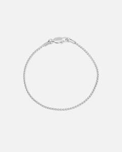 Mens Bracelets: Saint Morta 2MM Palm Chain Bracelet White Gold