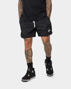 Mens Bottoms Beach Short: Nike Sportswear Woven Flow Shorts Black/White