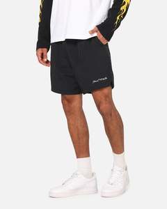 Mens Bottoms Beach Short: Saint Morta Scription Nylon Shorts Black