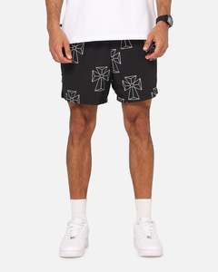 Mens Bottoms Beach Short: Saint Morta Holy Tide Beach Shorts Black