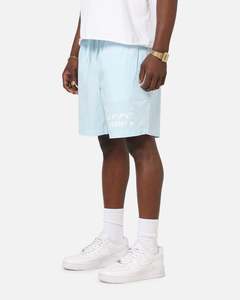 Mens Bottoms Beach Short: Carre Star Academy Beach Shorts Baby Blue