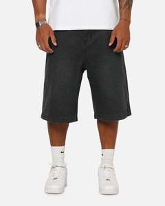 Mens Bottoms Denim Shorts: X-Large Baggy Bull Denim 91 Shorts Faded Black