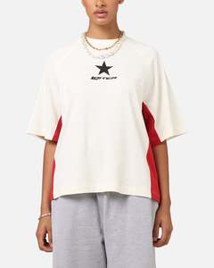 Gifts For Her: Loiter Daytona Panel T-Shirt White/Pink