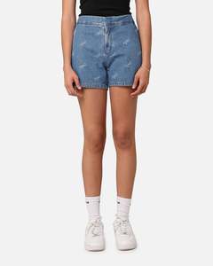 Womens Sale Bottoms: Jordan Women's Woven Denim Shorts Stone Blue