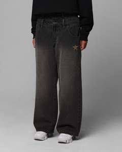 Womens Sale Bottoms: Loiter Star Layered Jeans Vintage Black