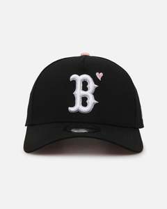Womens Sale Headwear: New Era Boston Red Sox 'Pink Satin Hearts 2.0' 9FORTY A-Frame Snapback Black/Pink